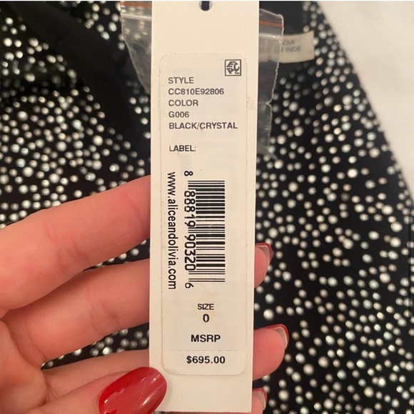 NWT Alice + Olivia Salem Halter Cowl Neck
Crystal Black Jumpsuit - Size 0 - Picture 4 of 7